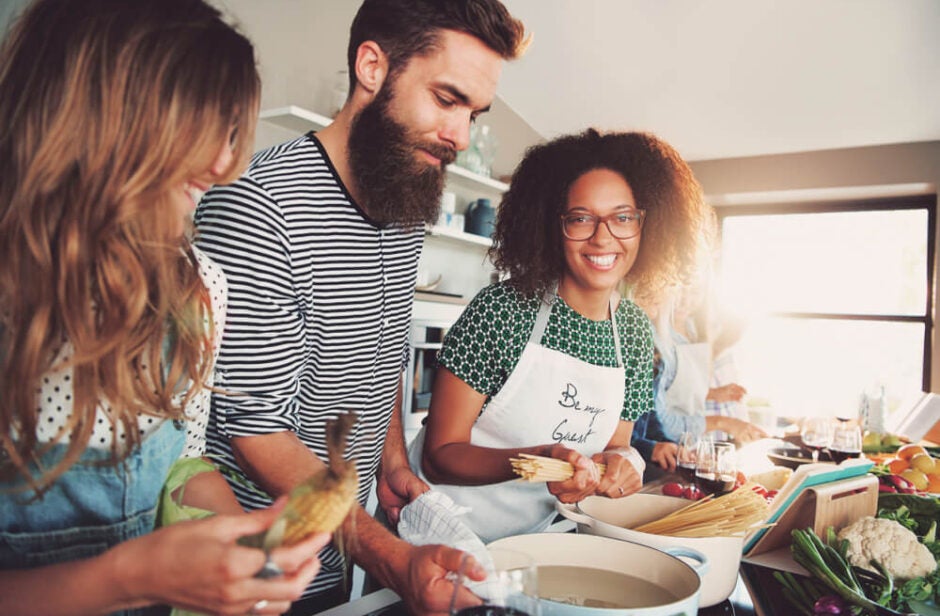 Friends Cooking Together