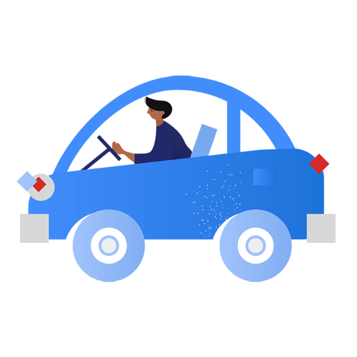 Illustration of Man Driving Car