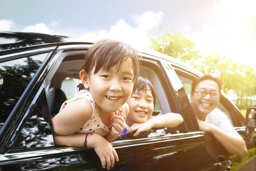 Family Riding in Vehicle