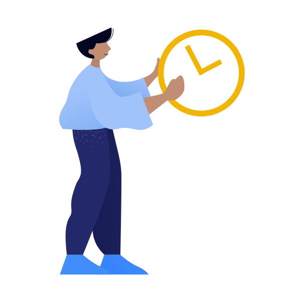 illustration of man and clock