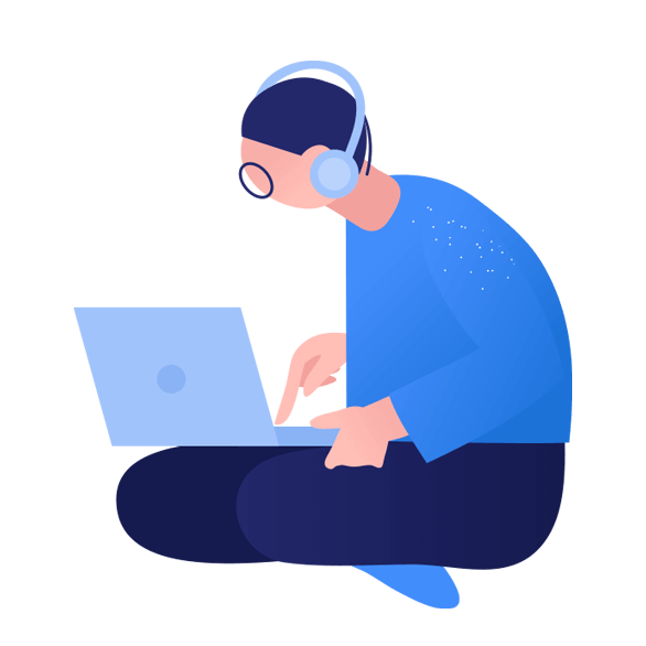 Illustration of person using laptop