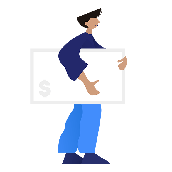 illustration of person with dollar