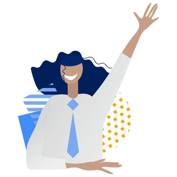 illustration of person waving