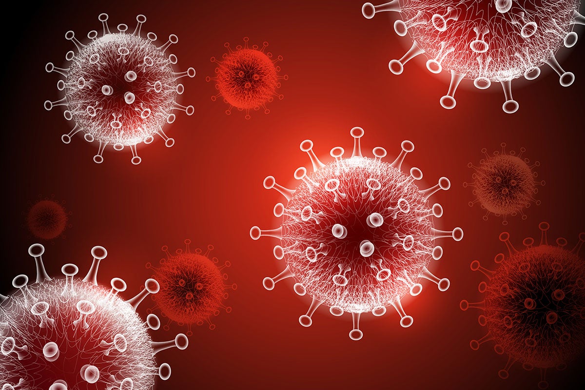 Red virus graphic