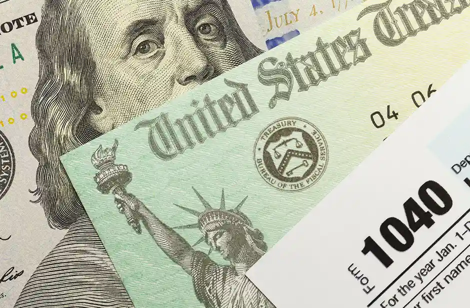 Tax form and money