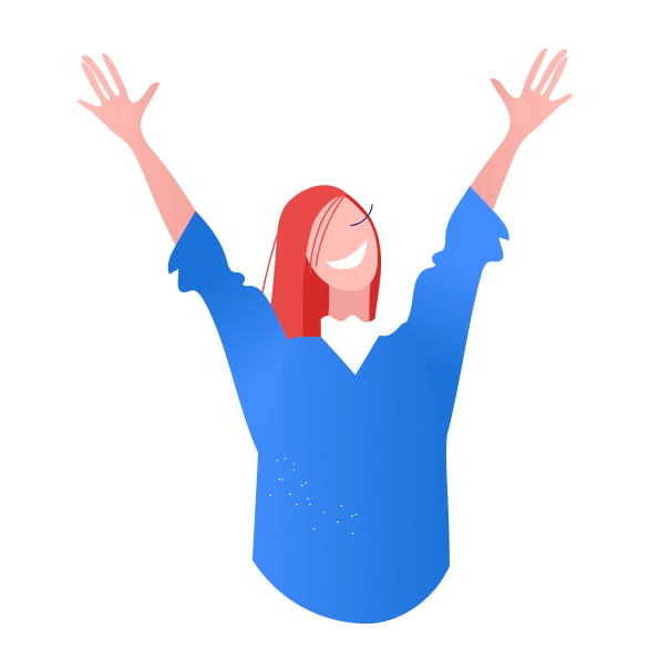 Illustration of woman celebrating